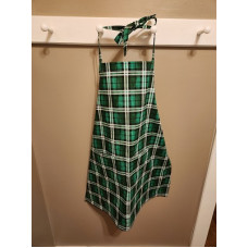 Green plaid kitchen apron