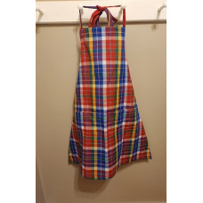 Primary Colored Plaid kitchen apron